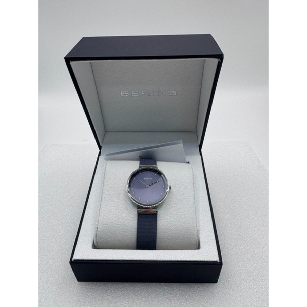 Elegant SWAROVSKI Bering Women's Watch Classic Lavender Dial Stainless Steel - Picture 6 of 9
